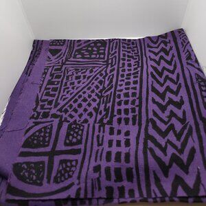 Purple and black abstract barkcloth